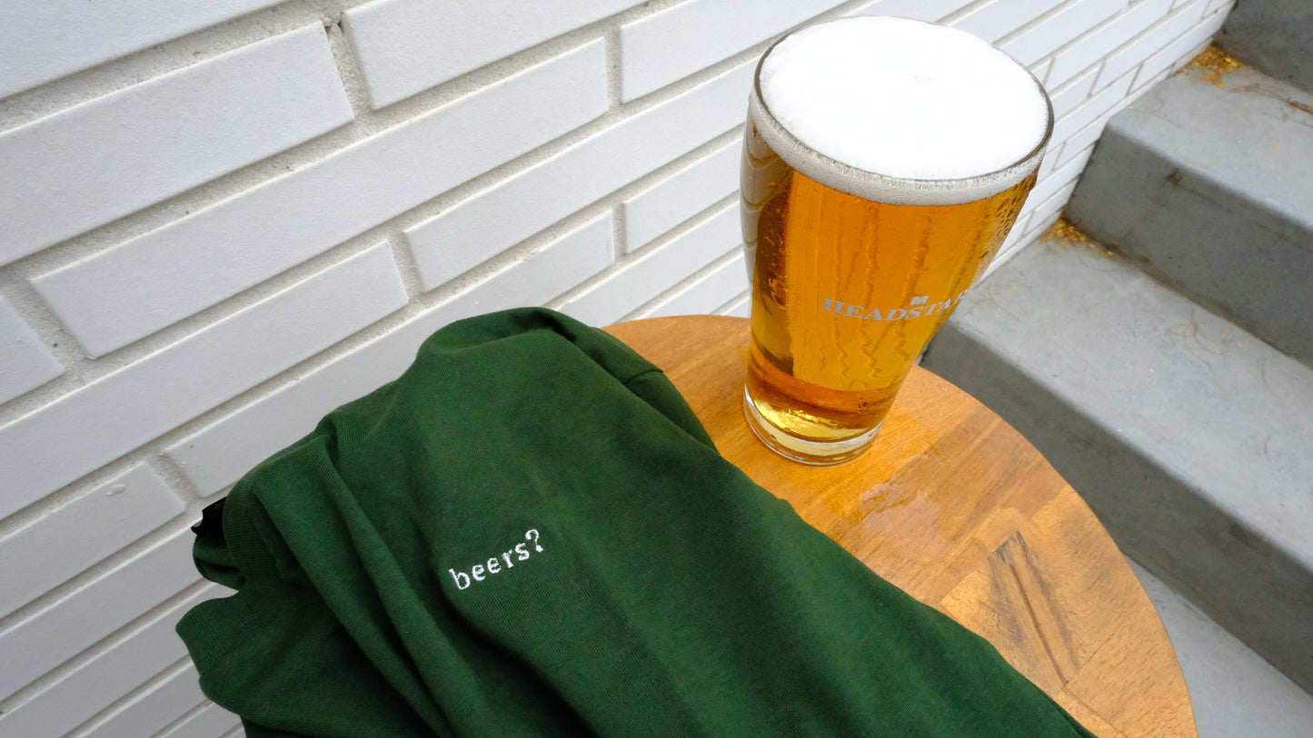 beers? embroidered tee (forest green)