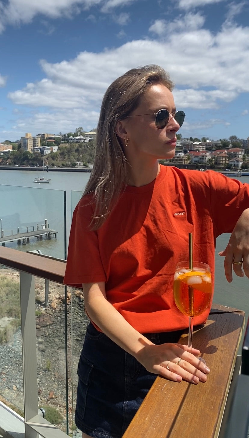 spritz? limited edition embroidered tee (burnt orange)