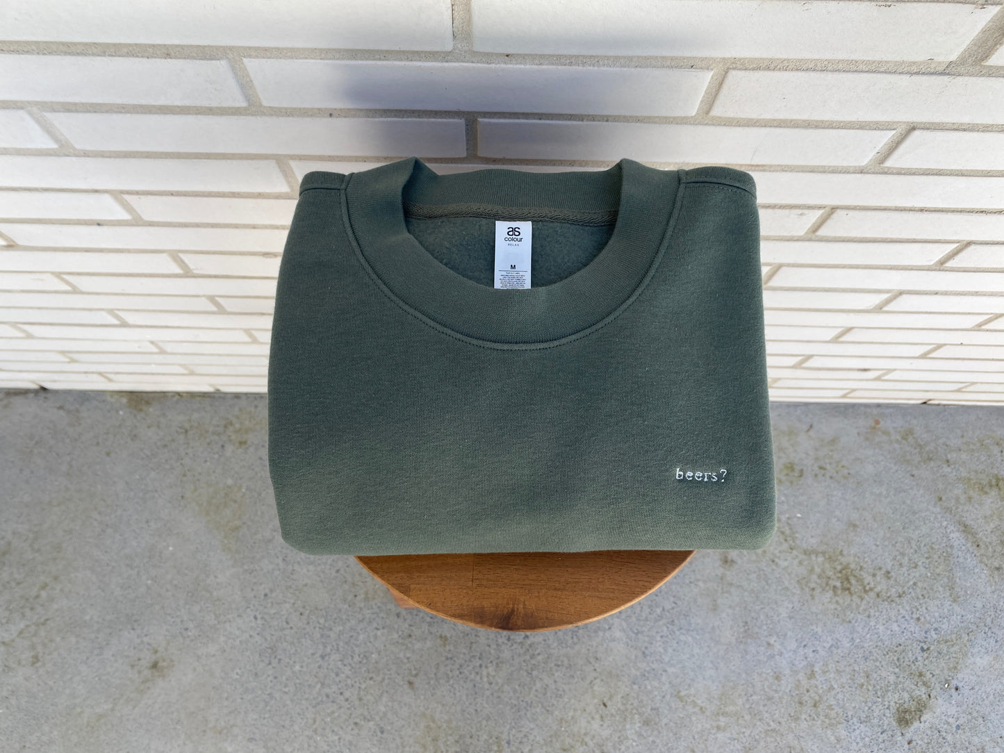 beers? embroidered jumper