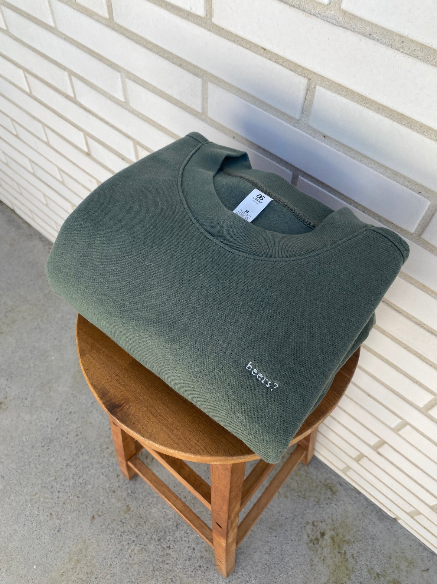 beers? embroidered jumper