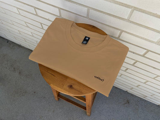 coffee? embroidered tee (latte)