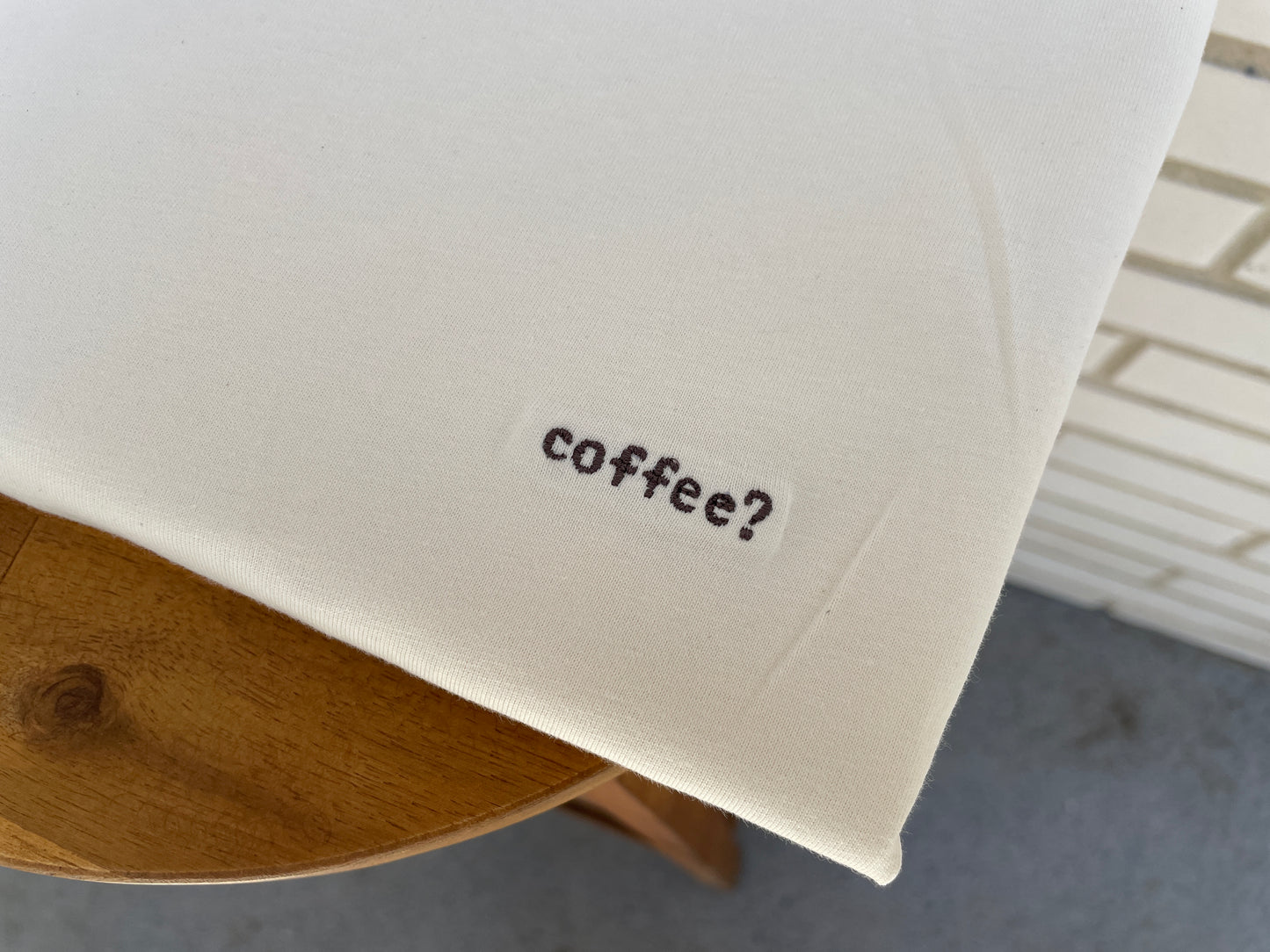 coffee? embroidered tee (crema)