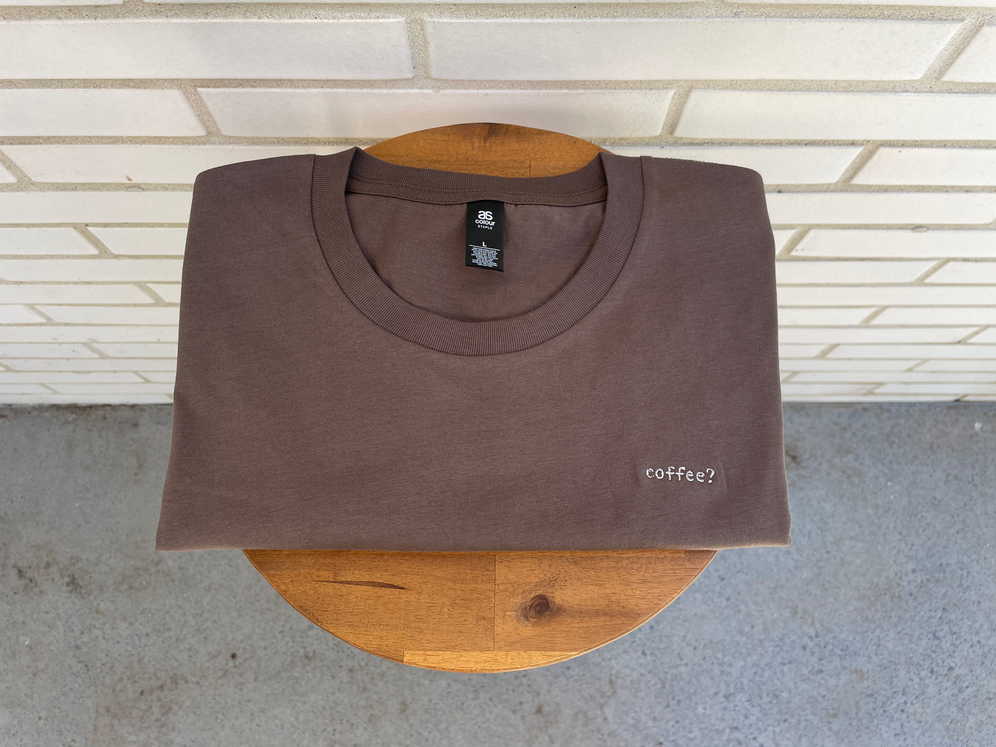 coffee? embroidered tee (cacao)