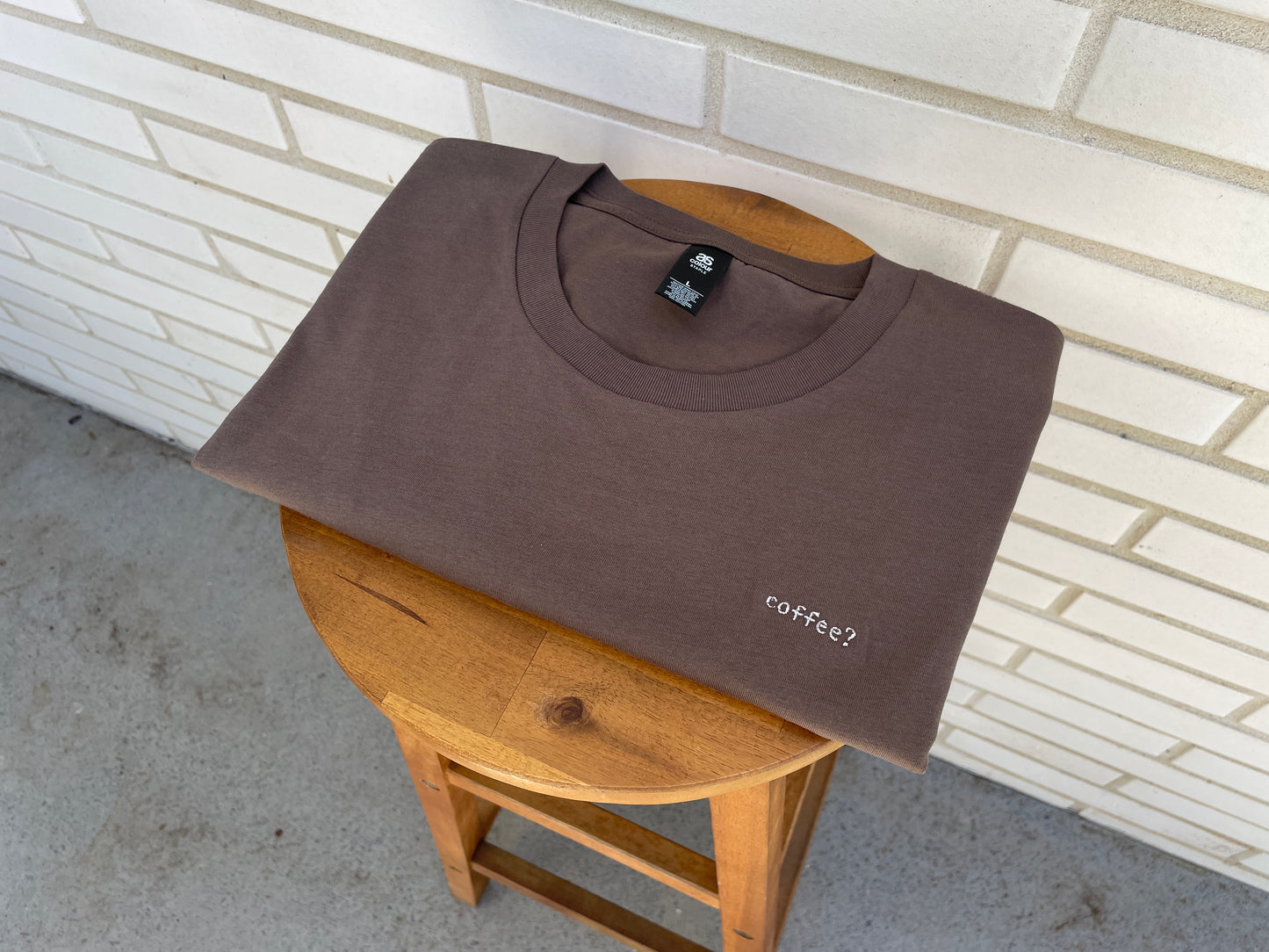 coffee? embroidered tee (cacao)
