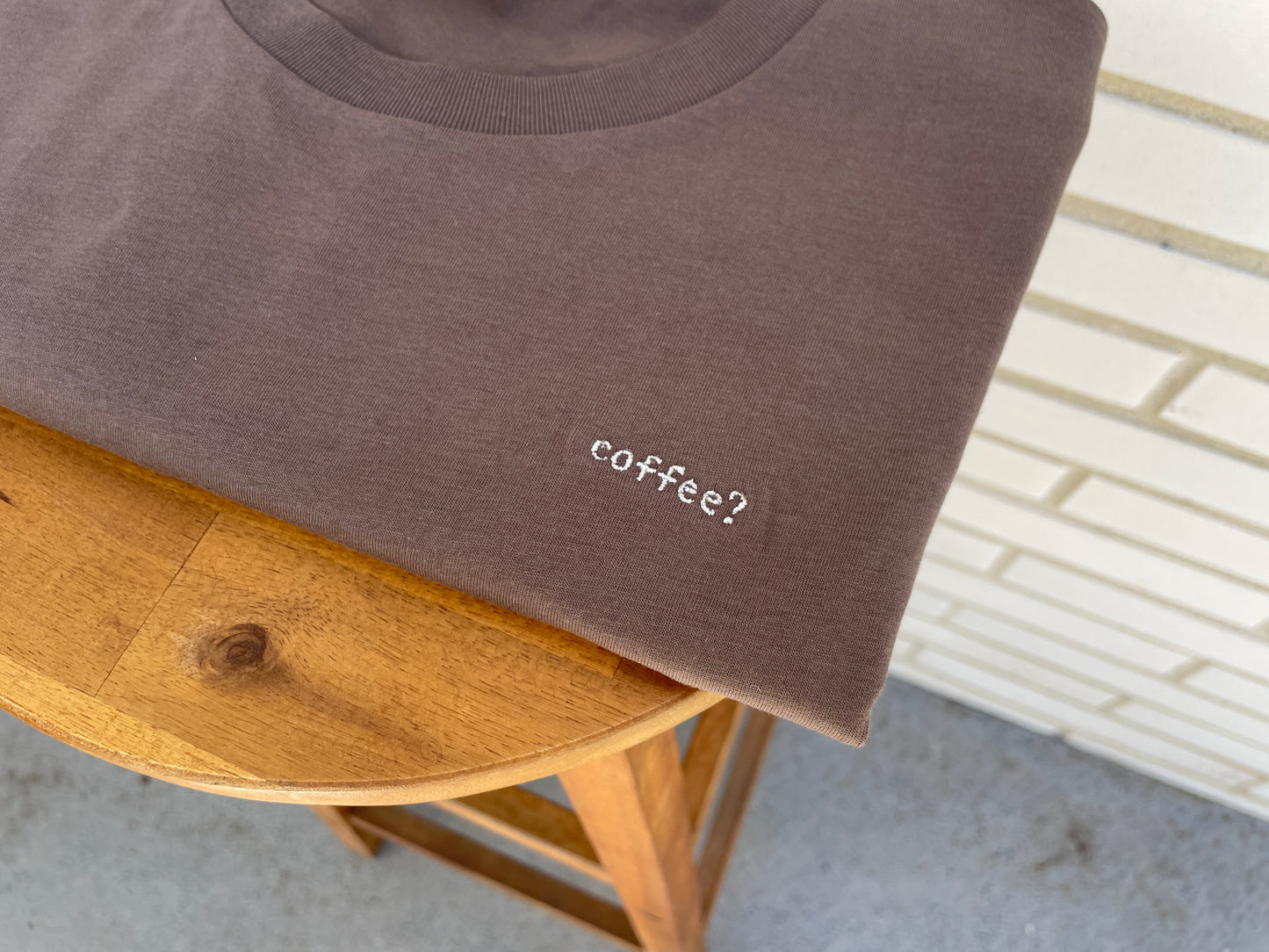 coffee? embroidered tee (cacao)