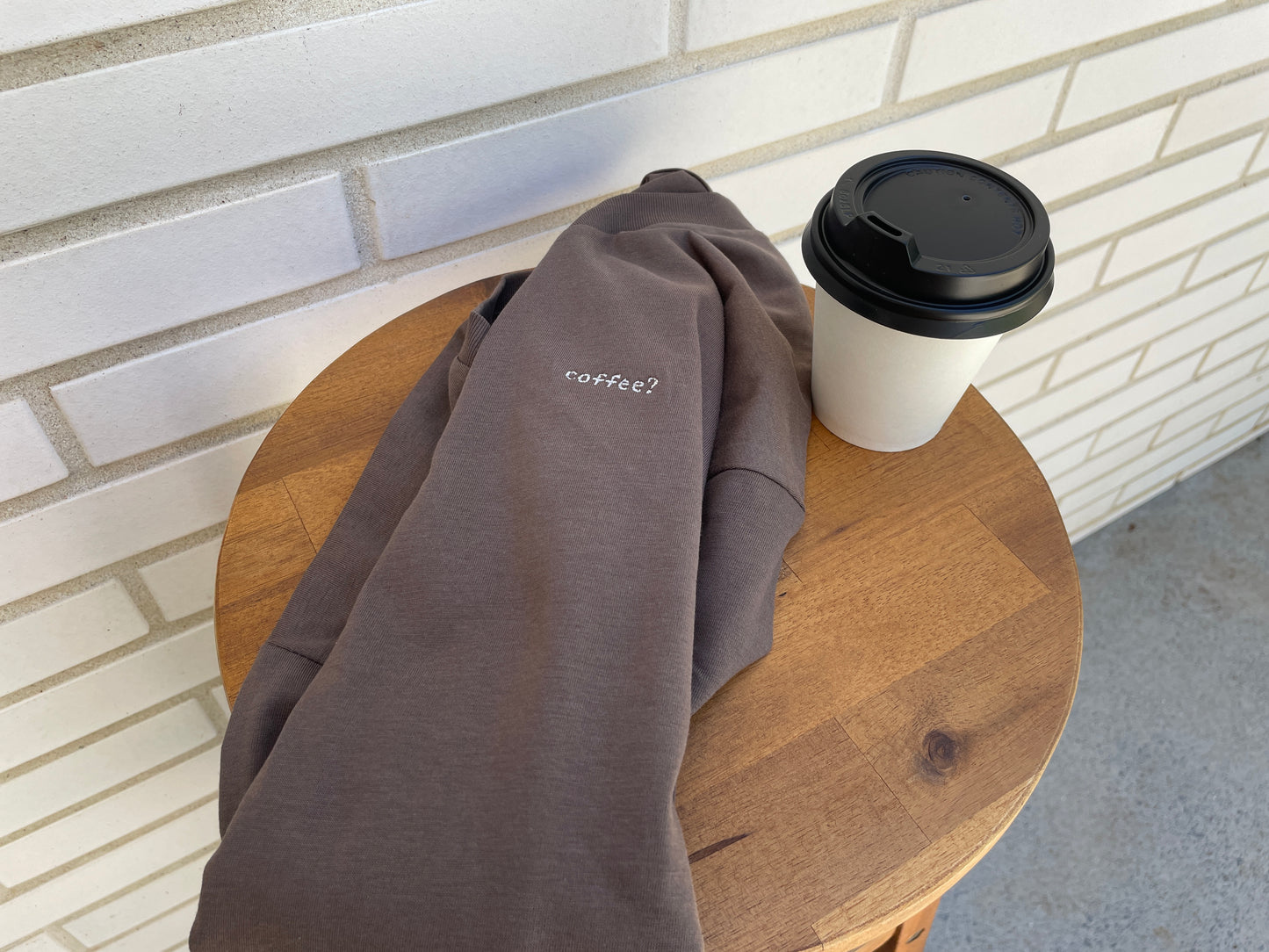 coffee? embroidered tee (cacao)