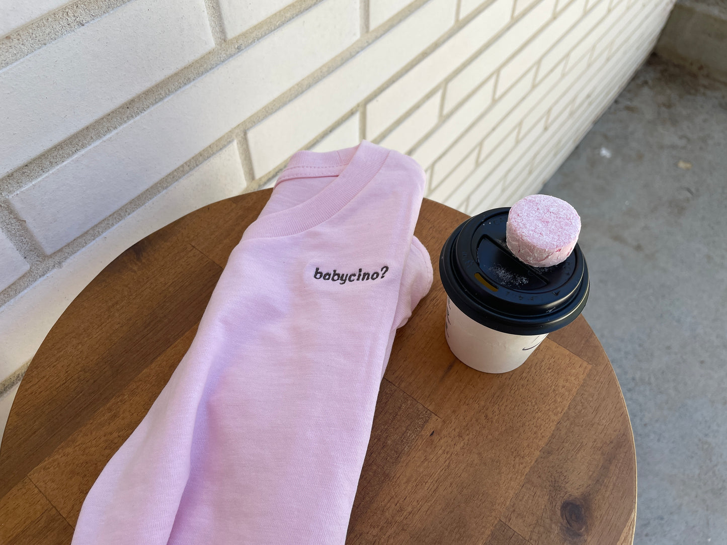 babycino? kids embroidered tee (pink)