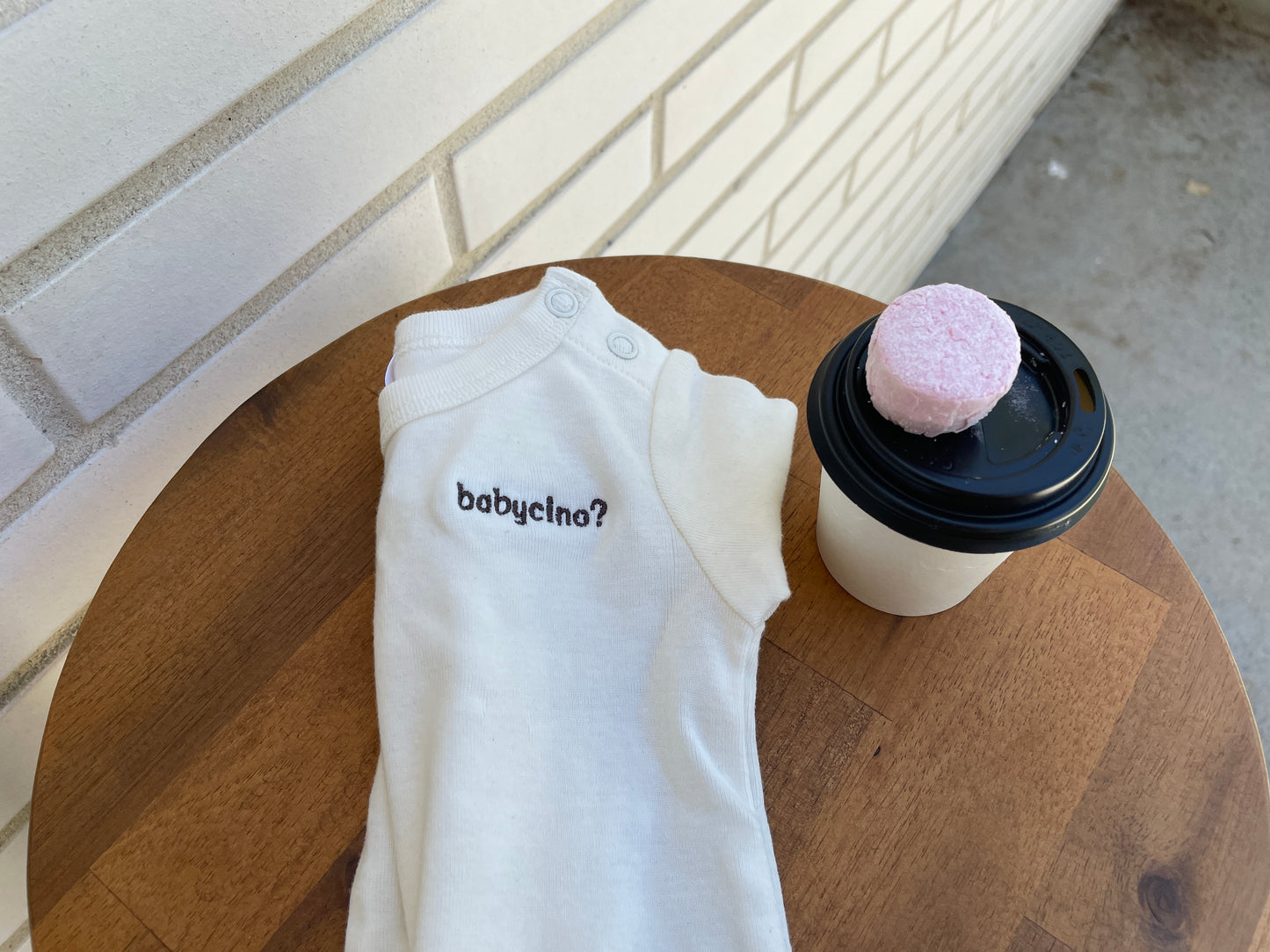 babycino? infant embroidered tee (natural cotton)